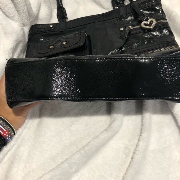 Vintage Brighton Black Patent Leather Shoulder Hand Bag - Picture 6 of 13
